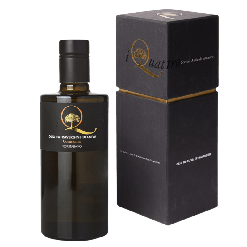 I QUATTRO Condimenti 50 cl con scatola Coroncina Olio Extravergine di Oliva