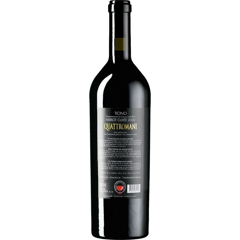 SWISS PREMIUM WINE Rossi Quattromani Merlot Cuvée TI DOC