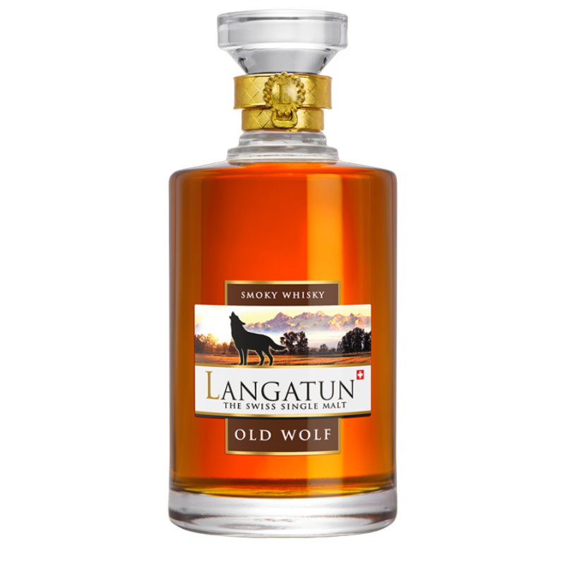 LANGATUN Distillati 50 cl Whisky Old Wolf Smoky mit Holzbox