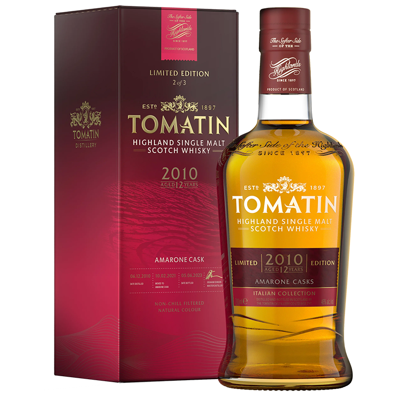 TOMATIN Distillati 70 cl Whisky Tomatin Highland Single Malt 12 Year Old 2010 Italian Collection Amarone Cask