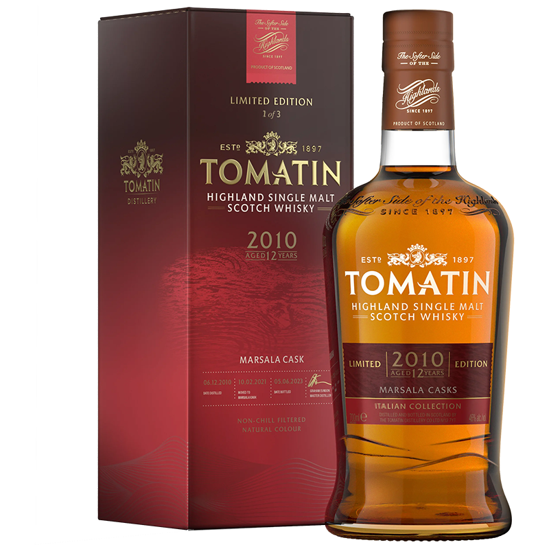 TOMATIN Distillati 70 cl Whisky Tomatin Highland Single Malt 12 Year Old 2010 Italian Collection Marsala Cask